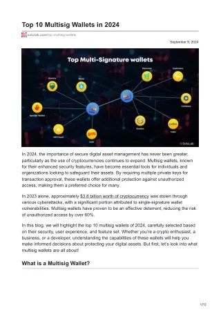 Top 10 Multisig Wallets in 2024