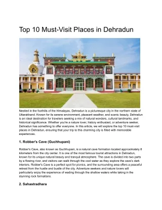 Dehradun tour packages