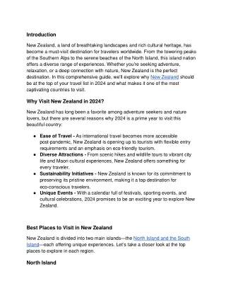 Discover the Best of New Zealand_ A Comprehensive Travel Guide for 2024
