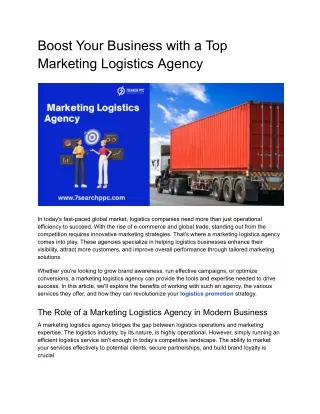 _Boost Your Business with a Top Marketing Logistics Agency_