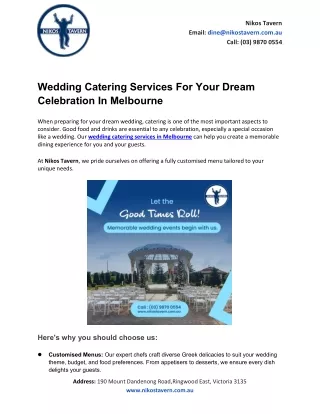 Wedding Catering Services For Your Dream Celebration In Melbourne