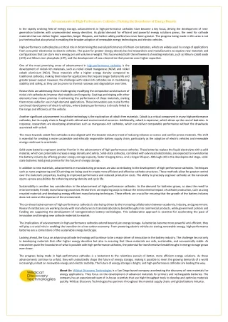 Advancements in High-Performance Cathodes - Pushing the Boundaries of Energy Density