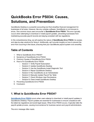 QuickBooks Error PS034_ Causes, Solutions, and Prevention