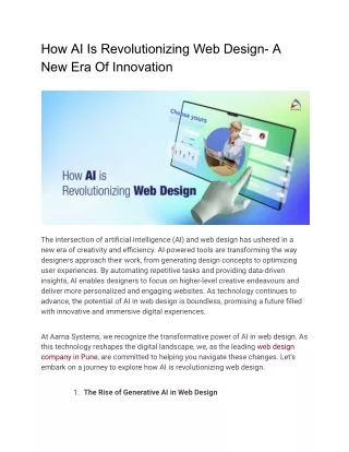 How AI Is Revolutionizing Web Design- A New Era Of Innovation