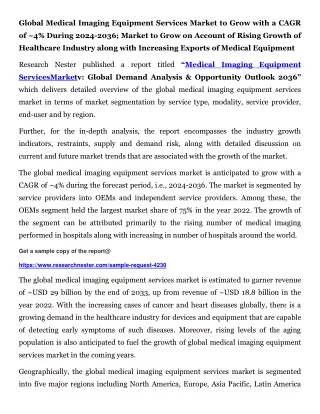 Medical Imaging Equipment Services Market
