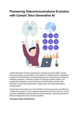 Pioneering Telecommunications Evolution with Csmart Telco Generative AI
