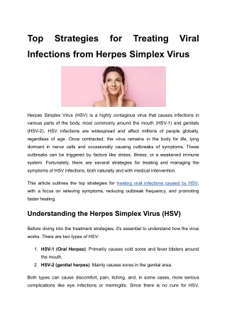 Top Strategies for Treating Viral Infections from Herpes Simplex Virus