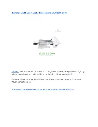 Iluminar CMH Grow Light Full Fixture DE 630W 347V