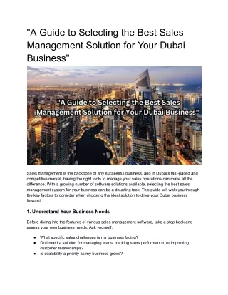 _Sales Management Solutions Dubai