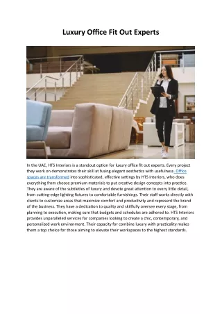 Luxury Office Fit Out Experts