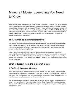 Minecraft Movie_ Everything You Need to Know