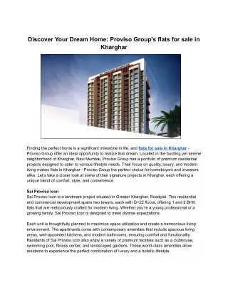 Discover Your Dream Home_ Proviso Group's flats for sale in Kharghar