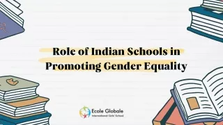 Role of Indian Schools in Promoting Gender Equality