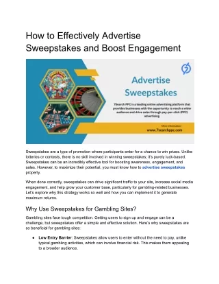 How to Effectively Advertise Sweepstakes and Boost Engagement