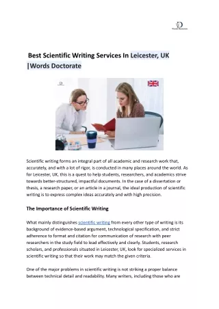 Best Scientific Writing Services In Leicester, UK _Words Doctorate