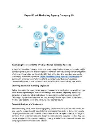Expert Email Marketing Agency Company UK