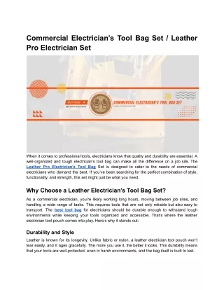 Electrician’s Tool Bag