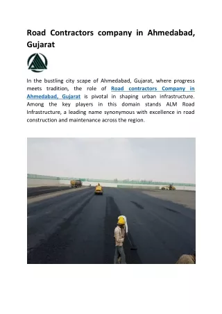 Road Contractors company in Ahmedabad, Gujarat