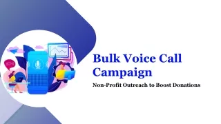 Enhancing Non-Profit Campaigns with Bulk Voice Calls