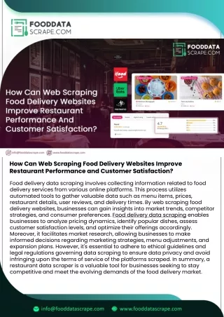 How Can Web Scraping Food Delivery Websites Improve Restaurant Performance and C