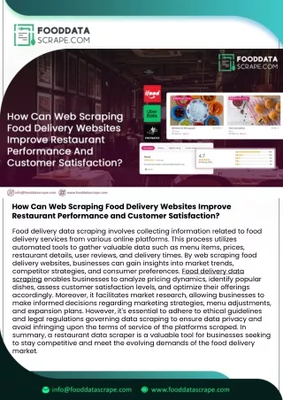 How Can Web Scraping Food Delivery Websites Improve Restaurant Performance and C