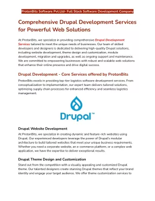 Comprehensive Drupal Development Services for Powerful Web Solutions