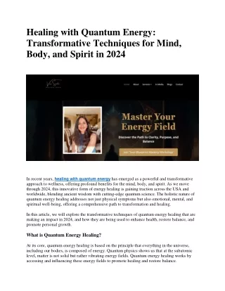 healing with quantum energy