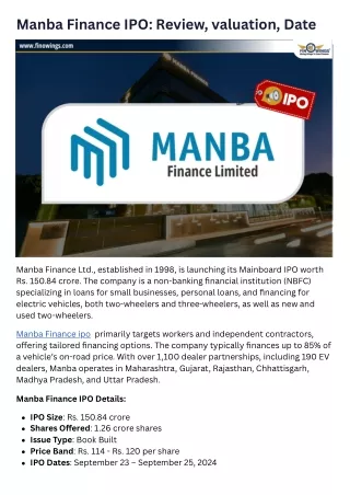 Manba Finance IPO Review, valuation, Date
