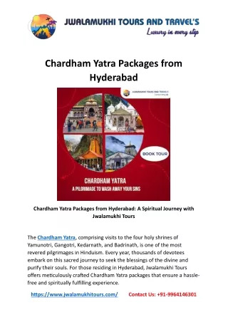 Chardham Yatra Packages From Hyderabad