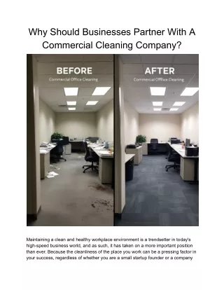 Why Businesses Should Partner With A Commercial Cleaning Company_