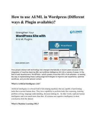 How to use AI/ML in WordPress (Different ways & Plugin available)