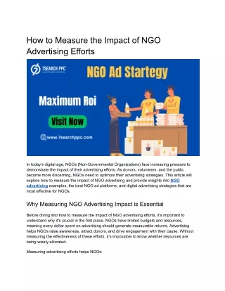 How to Measure the Impact of NGO Advertising Efforts (1)