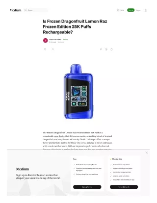 Is Frozen Dragonfruit Lemon Raz Frozen Edition 25K Puffs Rechargeable?