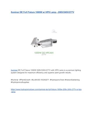 Iluminar DE Full Fixture 1000W w_ HPS Lamp - 208V_240V_277V