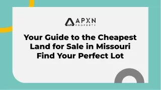 Your Guide to the Cheapest Land for Sale in Missouri Find Your Perfect Lot