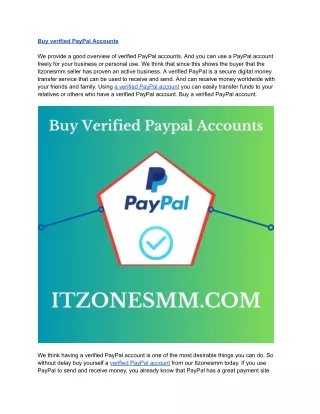 Buy Verified PayPal Account - 100% Old and USA Verified