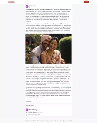 Healing Hearts: The Rise of Doctor Matrimony and Its Impact on Professional Live