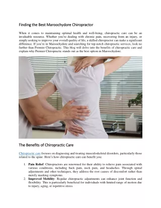 Finding the Best Maroochydore Chiropractor