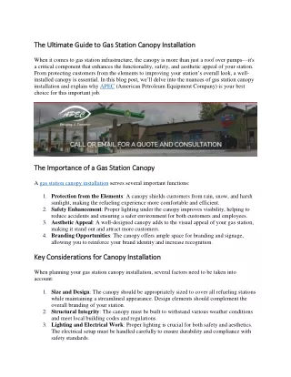 The Ultimate Guide to Gas Station Canopy Installation