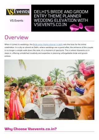 Plan a Grand Bride Entry Theme in Delhi – VS Events