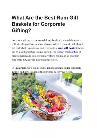 What Are the Best Rum Gift Baskets for Corporate Gifting