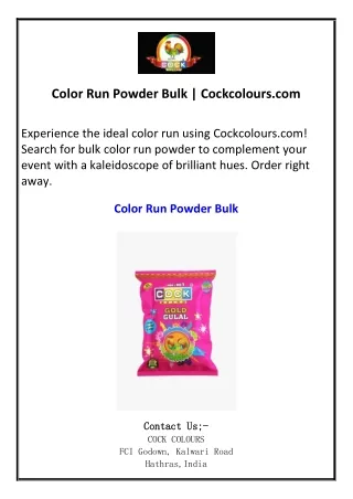 Color Run Powder Bulk  Cockcolours.com