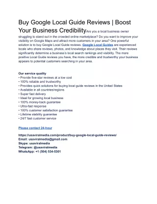 Buy Google Local Guide Reviews _ Boost Your Business Credibility