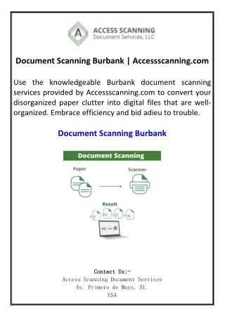 Document Scanning Burbank Accessscanning.com