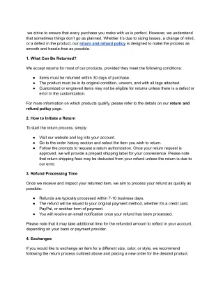 Understanding Our Return and Refund Policy