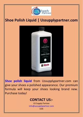 Shoe Polish Liquid  Ussupplypartner.com