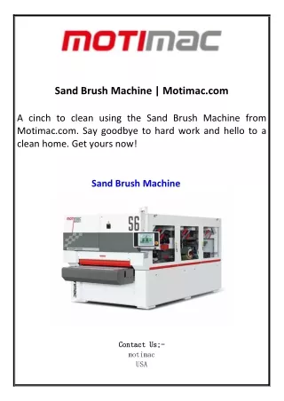 Sand Brush Machine  Motimac.com