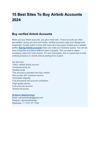 15 Best Sites To Buy Airbnb Accounts 2024