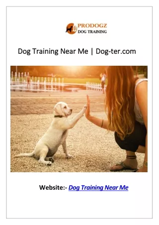 Dog Training Near Me  Dog-ter.com