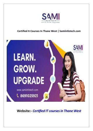 Certified It Courses In Thane West  Samiinfotech.com